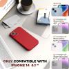 SURPHY Compatible with iPhone 14 Case with Screen Protector (Camera Protection & Soft Microfiber Lining) Liquid Silicone Phone Case 6.1 inch 2022, Red(Red)