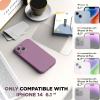 SURPHY Compatible with iPhone 14 Case with Screen Protector (Camera Protection & Soft Microfiber Lining) Liquid Silicone Phone Case 6.1 inch 2022, Red(Lilac Purple)