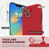 SURPHY Compatible with iPhone 14 Case with Screen Protector (Camera Protection & Soft Microfiber Lining) Liquid Silicone Phone Case 6.1 inch 2022, Red(Red)