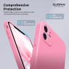 SURPHY Design for iPhone 11 Case with Camera Protection, Straight Edge Slim Design, Liquid Silicone Phone Case for iPhone 11 6.1 inches, Sunflower Yellow(Pink)