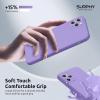 SURPHY Design for iPhone 11 Pro Case with Camera Protection, Straight Edges Liquid Silicone Phone Case for iPhone 11 Pro 5.8 inches, Seafoam(Light Purple)