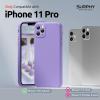 SURPHY Design for iPhone 11 Pro Case with Camera Protection, Straight Edges Liquid Silicone Phone Case for iPhone 11 Pro 5.8 inches, Seafoam(Light Purple)