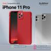 SURPHY Design for iPhone 11 Pro Case with Camera Protection, Straight Edges Liquid Silicone Phone Case for iPhone 11 Pro 5.8 inches, Seafoam(Red)