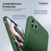 SURPHY Design for iPhone 11 Pro Max Case with Camera Protection, Straight Edge Design Liquid Silicone Slim Case, Light Pink(Clover Green)