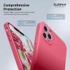 SURPHY Design for iPhone 11 Pro Max Case with Camera Protection, Straight Edge Design Liquid Silicone Slim Case, Light Pink(Hibiscus)