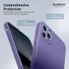 SURPHY Design for iPhone 11 Pro Max Case with Camera Protection, Straight Edge Design Liquid Silicone Slim Case, Light Pink(Iris Purple)