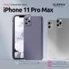 SURPHY Design for iPhone 11 Pro Max Case with Camera Protection, Straight Edge Design Liquid Silicone Slim Case, Light Pink(Lavender Gray)