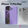 SURPHY Design for iPhone 11 Pro Max Case with Camera Protection, Straight Edge Design Liquid Silicone Slim Case, Light Pink(Light Purple)