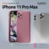 SURPHY Design for iPhone 11 Pro Max Case with Camera Protection, Straight Edge Design Liquid Silicone Slim Case, Light Pink(Lilac Purple)