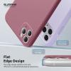 SURPHY Design for iPhone 11 Pro Max Case with Camera Protection, Straight Edge Design Liquid Silicone Slim Case, Light Pink(Lilac Purple)