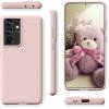 SURPHY Designed for Samsung Galaxy S21 Ultra Case 6.8 inch, Liquid Silicone Case (with Microfiber Lining) for Samsung Galaxy S21 Ultra 5G 2021 (Pink)