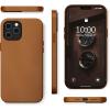 SURPHY Designed for iPhone 12 Pro Max Case 6.7 inch, Premium Faux Leather Phone Case (with Metallic Buttons & Microfiber Lining) Compatible with iPhone 12 Pro Max, Brown(Brown)