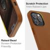 SURPHY Designed for iPhone 12 Pro Max Case 6.7 inch, Premium Faux Leather Phone Case (with Metallic Buttons & Microfiber Lining) Compatible with iPhone 12 Pro Max, Brown(Brown)