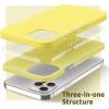 SURPHY Designed for iPhone 12 Pro Max Case 6.7 inches, Liquid Silicone Phone Case (with Microfiber Lining) for iPhone 12 Pro Max 2020, Mint Green(Yellow)