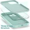 SURPHY Designed for iPhone 12 Pro Max Case with Camera Protection, Liquid Silicone Phone Case with Microfiber Lining, Cactus Green(Mint Green)