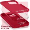 SURPHY Designed for iPhone 12 Pro Max Case with Camera Protection, Liquid Silicone Phone Case with Microfiber Lining, Cactus Green(Red)