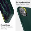 SURPHY Designed for iPhone 12 case and iPhone 12 Pro case, Premium Faux Leather Phone Case (with Metallic Buttons & Microfiber Lining) for iPhone 12 & 12 Pro 6.1 inches 2020, Brown(Forest Green)