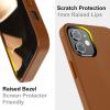 SURPHY Designed for iPhone 12 case and iPhone 12 Pro case, Premium Faux Leather Phone Case (with Metallic Buttons & Microfiber Lining) for iPhone 12 & 12 Pro 6.1 inches 2020, Brown(Brown)