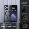 SURPHY Designed for iPhone 14 Pro Case Compatible with MagSafe (6.1 inch, 2022), with Screen Protector & Camera Protector Translucent Matte Phone Case, Black(Black)