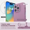 SURPHY Designed for iPhone 14 Pro Case with Screen Protector, (Camera Protection & Soft Microfiber Lining) Liquid Silicone Phone Case, Cloud Blue(Lilac Purple)