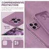 SURPHY Designed for iPhone 14 Pro Case with Screen Protector, (Camera Protection & Soft Microfiber Lining) Liquid Silicone Phone Case, Cloud Blue(Lilac Purple)