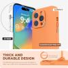 SURPHY Designed for iPhone 14 Pro Case with Screen Protector, (Camera Protection & Soft Microfiber Lining) Liquid Silicone Phone Case, Cloud Blue(Marigold Orange)