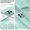 SURPHY Designed for iPhone 14 Pro Case with Screen Protector, (Camera Protection & Soft Microfiber Lining) Liquid Silicone Phone Case, Cloud Blue(Mint Green)