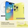 SURPHY Designed for iPhone 14 Pro Case with Screen Protector, (Camera Protection & Soft Microfiber Lining) Liquid Silicone Phone Case, Cloud Blue(Yellow)