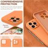 SURPHY Designed for iPhone 14 Pro Max Case with Screen Protector, (with Camera Protection & Soft Microfiber Lining) Liquid Silicone Phone Case, Cactus Green(Marigold Orange)