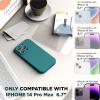 SURPHY Designed for iPhone 14 Pro Max Case with Screen Protector, (with Camera Protection & Soft Microfiber Lining) Liquid Silicone Phone Case, Cactus Green(Teal Blue)