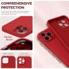 SURPHY Designed for iPhone 14 Pro Max Case with Screen Protector, (with Camera Protection & Soft Microfiber Lining) Liquid Silicone Phone Case, Cactus Green(Red)