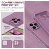 SURPHY Designed for iPhone 14 Pro Max Case with Screen Protector, (with Camera Protection & Soft Microfiber Lining) Liquid Silicone Phone Case, Cactus Green(Lilac Purple)