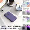 SURPHY Designed for iPhone 14 Pro Max Case with Screen Protector, (with Camera Protection & Soft Microfiber Lining) Liquid Silicone Phone Case, Cactus Green(Iris Purple)