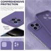 SURPHY Designed for iPhone 14 Pro Max Case with Screen Protector, (with Camera Protection & Soft Microfiber Lining) Liquid Silicone Phone Case, Cactus Green(Iris Purple)