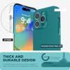 SURPHY Designed for iPhone 14 Pro Max Case with Screen Protector, (with Camera Protection & Soft Microfiber Lining) Liquid Silicone Phone Case, Cactus Green(Teal Blue)