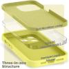 SURPHY Designed for iPhone 14 Pro Max Case with Screen Protector, (with Camera Protection & Soft Microfiber Lining) Liquid Silicone Phone Case, Cactus Green(Yellow)