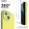 SURPHY Designed for iPhone 15 Case Compatible with MagSafe (6.1 inch 2023), with 2 Pack Screen Protector, Liquid Silicone Phone Case (Camera Protective & Soft Microfiber Lining) (Cactus Green)(Yellow)
