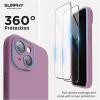SURPHY Designed for iPhone 15 Plus Case Compatible with MagSafe (6.7 inch 2023), with 2 Pack Screen Protector, Liquid Silicone Phone Case (Camera Protective & Soft Microfiber Lining), Cactus Green(Lilac Purple)