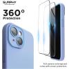 SURPHY Designed for iPhone 15 Plus Case Compatible with MagSafe (6.7 inch 2023), with 2 Pack Screen Protector, Liquid Silicone Phone Case (Camera Protective & Soft Microfiber Lining), Cactus Green(Winter Blue)