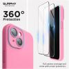 SURPHY Designed for iPhone 15 Plus Case Compatible with MagSafe (6.7 inch 2023), with 2 Pack Screen Protector, Liquid Silicone Phone Case (Camera Protective & Soft Microfiber Lining), Cactus Green(Pink)