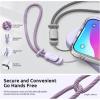 SURPHY Designed for iPhone 15 Plus Case with Screen Protector and Lanyard, Phone Strap and Liquid Silicone Phone Case (Camera Protective & Soft Microfiber Lining) 6.7 inch 2023, Black(Lilac)