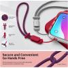 SURPHY Designed for iPhone 15 Plus Case with Screen Protector and Lanyard, Phone Strap and Liquid Silicone Phone Case (Camera Protective & Soft Microfiber Lining) 6.7 inch 2023, Lilac Purple(Red)