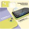 SURPHY Designed for iPhone 15 Plus Case with Screen Protector and Lanyard, Phone Strap and Liquid Silicone Phone Case (Camera Protective & Soft Microfiber Lining) 6.7 inch 2023, Black(Canary Yellow)