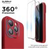 SURPHY Designed for iPhone 15 Pro Case Compatible with MagSafe (6.1 inch 2023), with 2 Pack Screen Protector, Liquid Silicone Phone Case (Camera Protective & Soft Microfiber Lining), Cactus Green(Red)