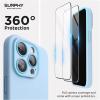 SURPHY Designed for iPhone 15 Pro Case Compatible with MagSafe (6.1 inch 2023), with 2 Pack Screen Protector, Liquid Silicone Phone Case (Camera Protective & Soft Microfiber Lining), Cactus Green(Light Blue)