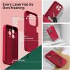 SURPHY Designed for iPhone 15 Pro Case with Screen Protector and Lanyard, Phone Strap and Liquid Silicone Phone Case (Camera Protective & Soft Microfiber Lining) 6.1 inch 2023, Lilac Purple(Red)
