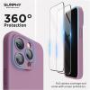 SURPHY Designed for iPhone 15 Pro Max Case Compatible with MagSafe (6.7 inch 2023), with 2 Pack Screen Protector, Liquid Silicone Phone Case (Camera Protective & Soft Microfiber Lining), Cactus Green(Lilac Purple)