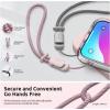 SURPHY Designed for iPhone 15 Pro Max Case with Screen Protector and Lanyard, Phone Strap and Liquid Silicone Phone Case (Camera Protective & Soft Microfiber Lining) 6.7 inch 2023, Lilac Purple(Pink Sand)