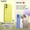 SURPHY Designed for iPhone 16 Case Compatible with MagSafe (6.1 inch 2024), with Screen Protector Liquid Silicone Phone Case (Camera Protective, Soft Microfiber Lining), Black(Yellow)
