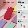SURPHY Designed for iPhone SE Case, iPhone 8 Case, iPhone 7 Case, Liquid Silicone Phone Case for iPhone se 3rd 2nd SE 2022 SE 2020, Blue Horizon(Red)
